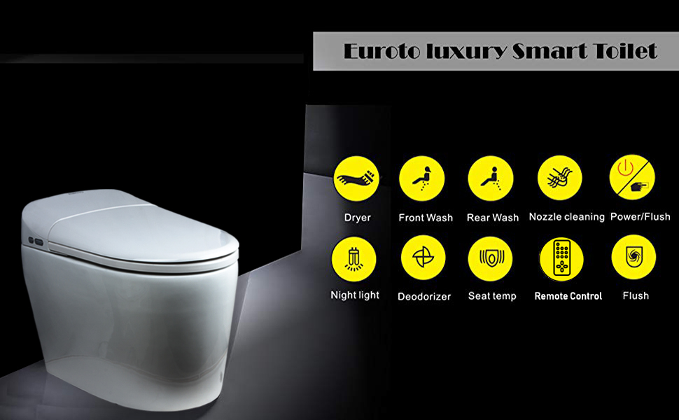 Smart Toilet with Auto Flush 1.28GPF,Heated Seat, Warm Water Wash